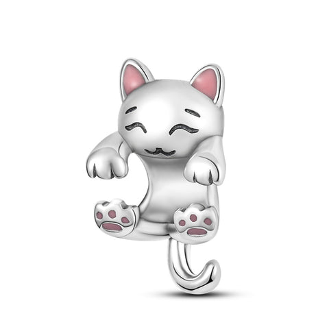 Silver Color Heart Shaped Charms Beads