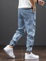 Cargo Jeans Streetwear Denim Jogger Pants Men Baggy Harem Jean