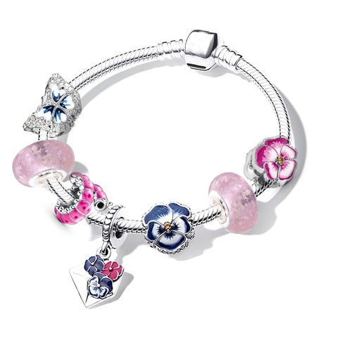 Heart-shaped Pendant Charm Bracelet Fit