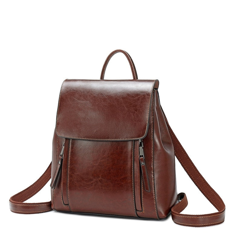 Genuine Leather Women Backpack Rucksack Cross body Shoulder Bag