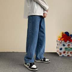Streetwear Baggy Jeans Men Fashion Loose Straight Wide Leg Pants