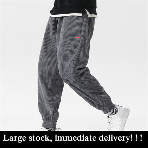 Trousers Elastic Waist Corduroy Pants Fashion Streetwear Outdoor