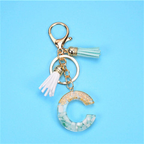 Exquisite Resin Initial Letter Keychain