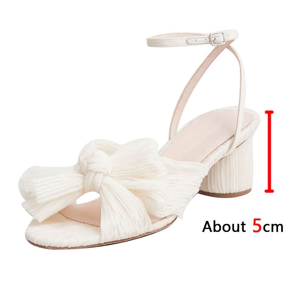 Woman Sandals Super High Heel With Butterfly-knot Sweet Lady Office