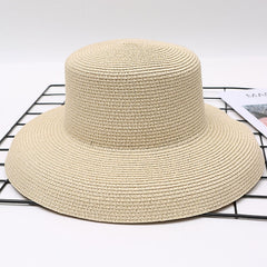 Style Vintage Design Straw Hat Women Girls Solid Color Beach
