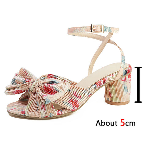 Woman Sandals Super High Heel With Butterfly-knot Sweet Lady Office