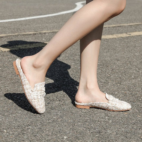Flat Shoes Elegant Fashion Casual Pointed Toe Shoes Outdoor Slippers