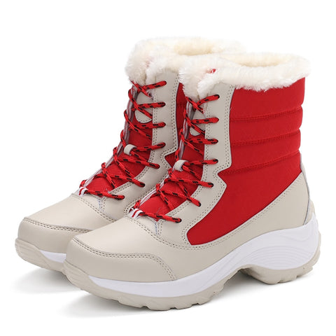 Boots Mid-Calf Snow Boots Women Lace-up Comfortable Ladies Boots