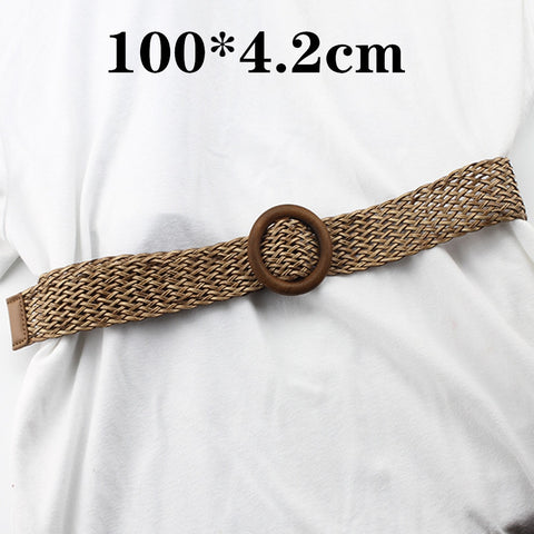 Belts For Women Vintage Boho Braided Waist Belt Black Coffee