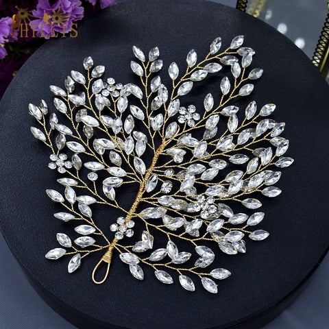 Alloy Leaves Golden Bridal Comb Wedding Hair Accessories