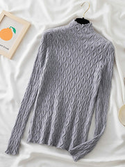 Turtleneck Women Sweaters Warm Pullover Slim Tops Knitted