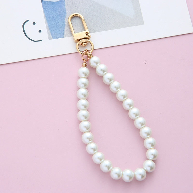 Retro Beauty Keychain Heart Pearl Small Gift