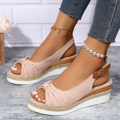 Womens Wedge Sandals Peep Toe Platform Non-slip Gladiator
