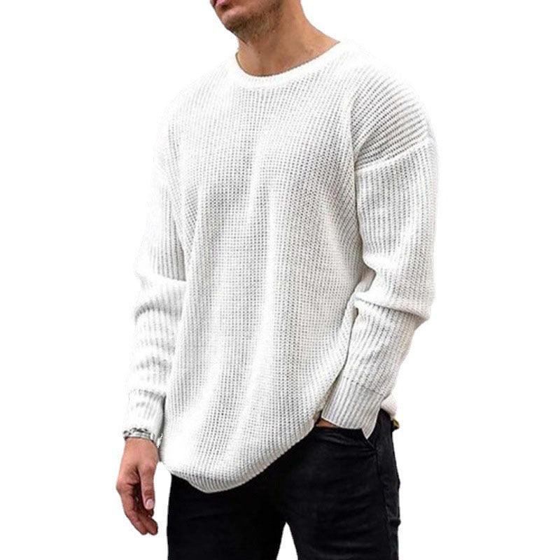 Sweater O-Neck Solid Color Slim Fit Knittwear Autumn Casual Pullovers