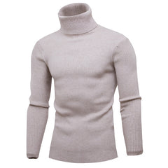 Pullover Turtleneck Thickened Sweater Casual Vertical Striped Sweater