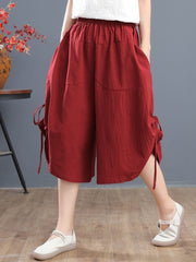 Loose Bloomers Casual Elastic Waist Wide Leg Pants Large Size Middle Waist