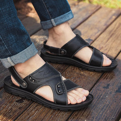 Non-slip Open-toe Leather Sandals