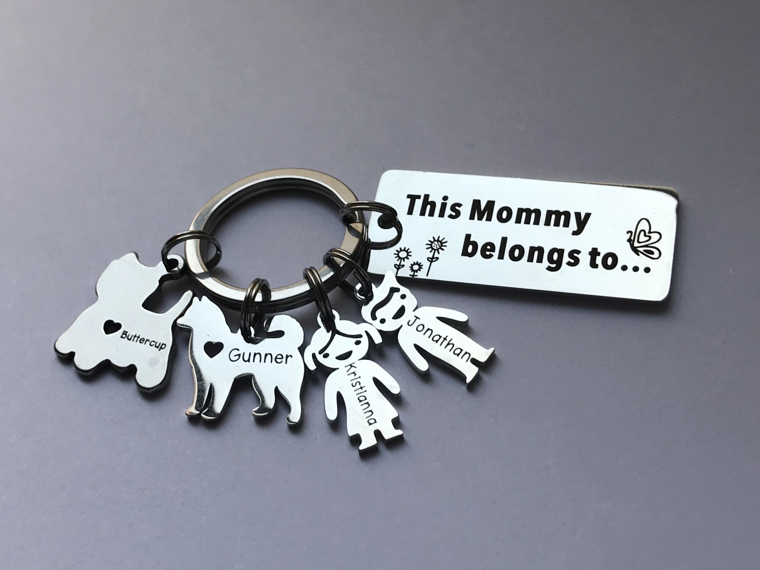 Custom Family Names Keychain This Mommy belongs to Keychain