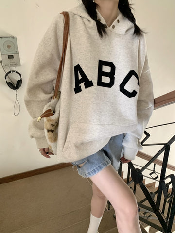 Oversize Harajuku Hoodie American Style Vintage  Letter Printing Sweatshirt
