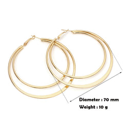 Stainless Steel Exaggerated Round Bead Hoop Earring