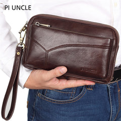 Men Leather Clutch Wrist Money Bags Wallet