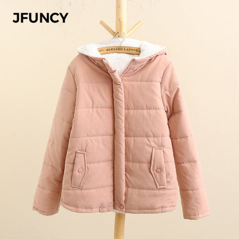 Fleece Parkas Coat New Korean Casual Jackets Cotton Hooded Windproof Warm