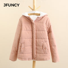 Fleece Parkas Coat New Korean Casual Jackets Cotton Hooded Windproof Warm