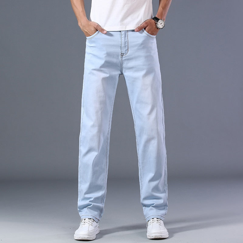 stretch men straight loose loose summer thin jeans spring classic