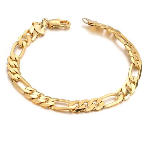 Gold Plated Mens Bracelet, Mens Gold Chain Bracelet