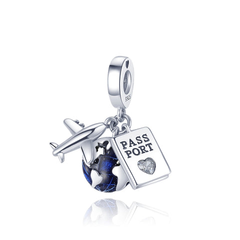 Silver Color Heart Shaped Charms Beads