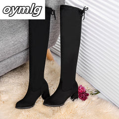 Women Casual Over the Knee boots shoes Winter Round Toe Platform