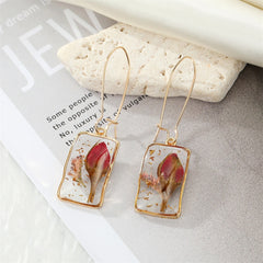 Real Floral Earrings Creative Dried Flower Earrings