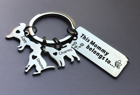 Custom Family Names Keychain This Mommy belongs to Keychain