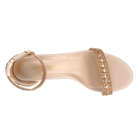 Dream Pairs Summer Women Sandals High Heels Bling Silver Black Pumps