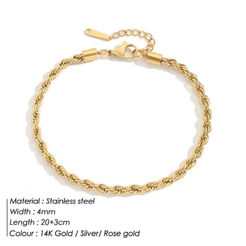 4MM 316L Stainless Steel Snake Chain Anklet