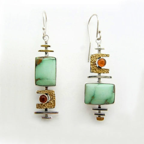 Trendy Women Earrings 4 Colors Delicate Gold Color Inlay Natural Stone