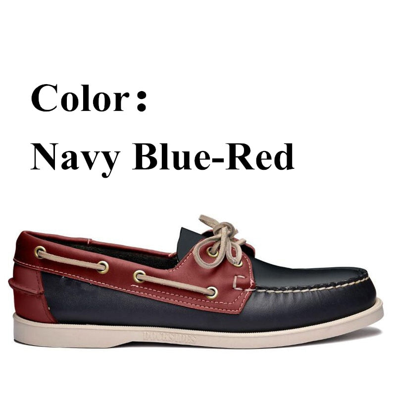 Men Genuine Leather Driving Shoes Docksides Classic Boat Shoe