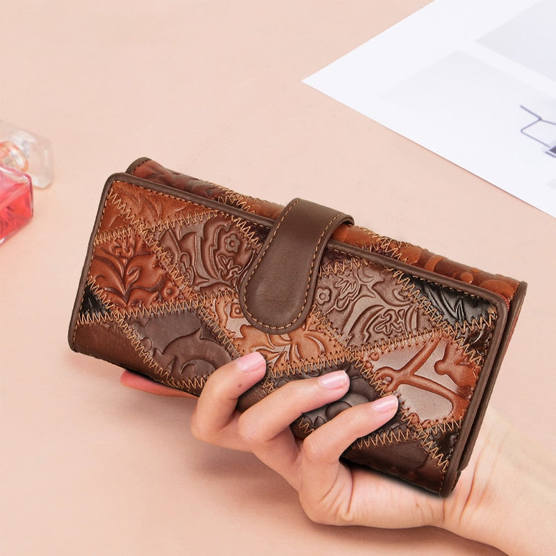 Women wallet retro  leather wallets  Long Cover  Wallets Card Holder