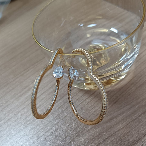fashion design zircon earrings for women tassels pearl earrings