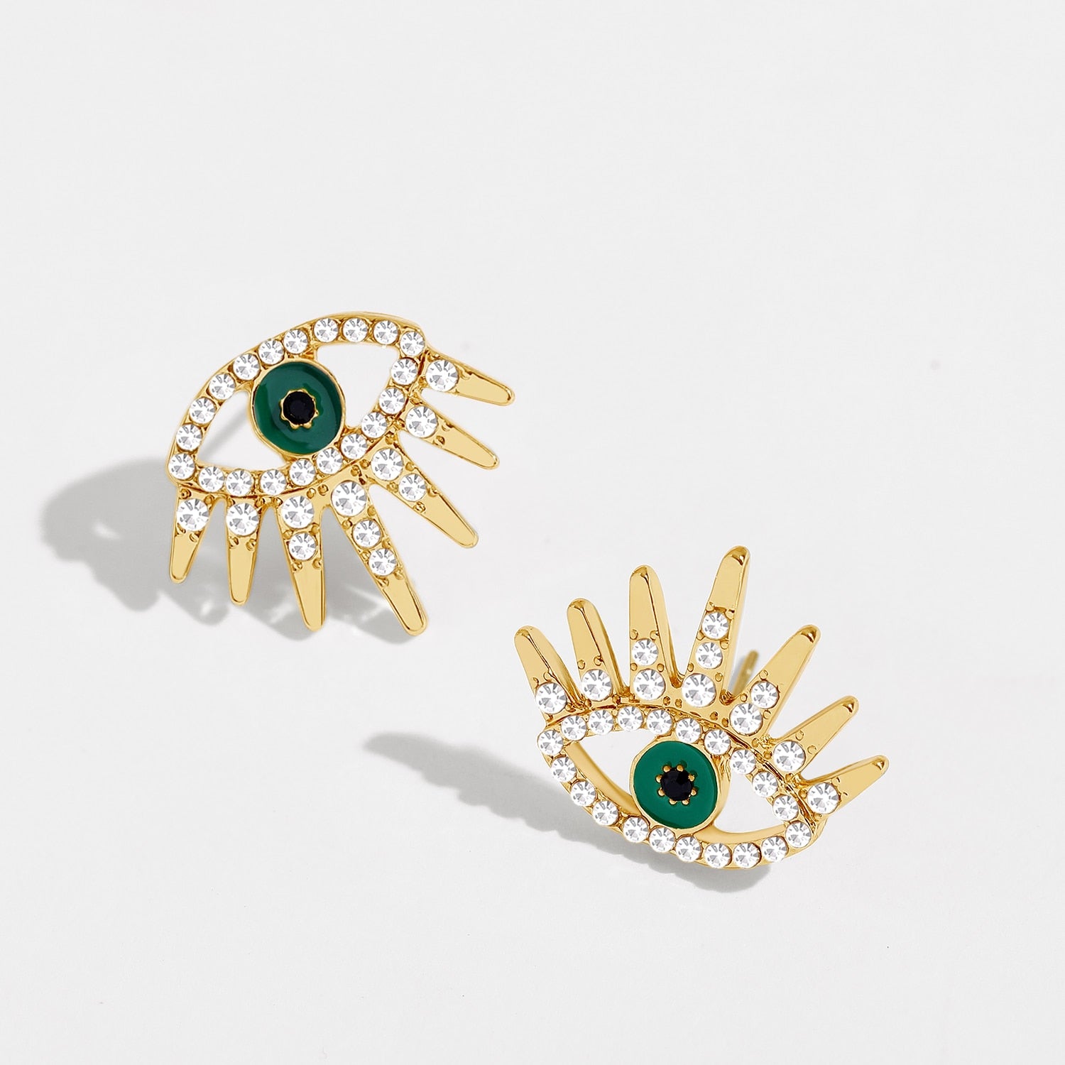 Punk Gold Small Earring for Ethnic Metal Enamel Round Statement