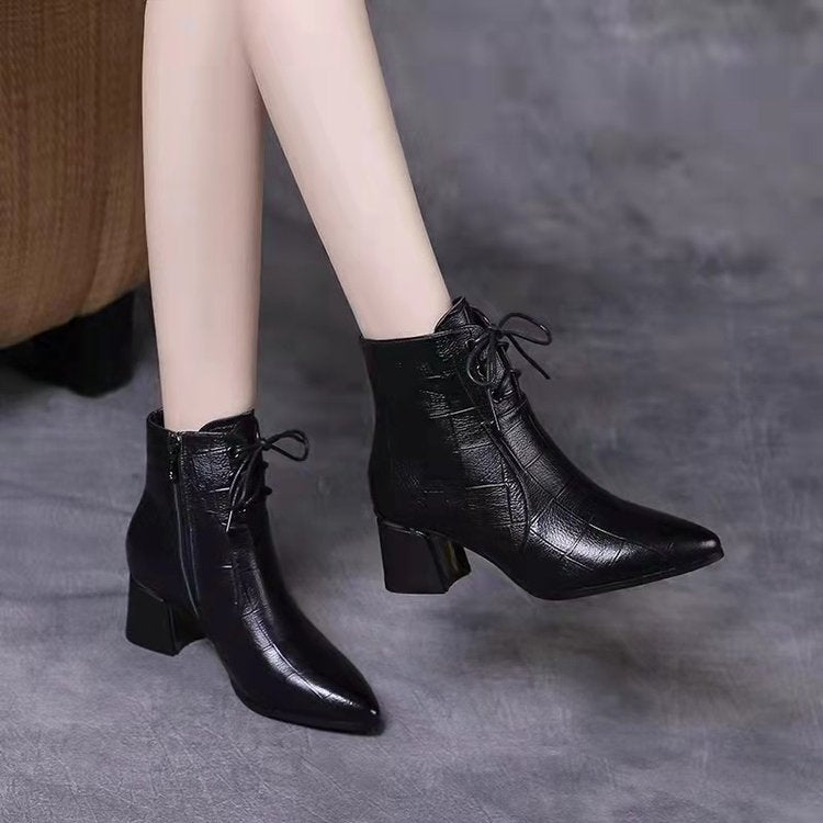 high-heeled small short boots ankle women shoes