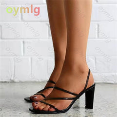 Women Sandals Ladies 8.5cm High Heels Shoes Woman Pumps Open Toes