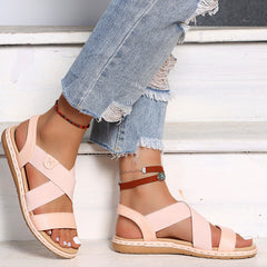 Sandals Summer Shoes Women New Ladies Sewing cross Out Wedges