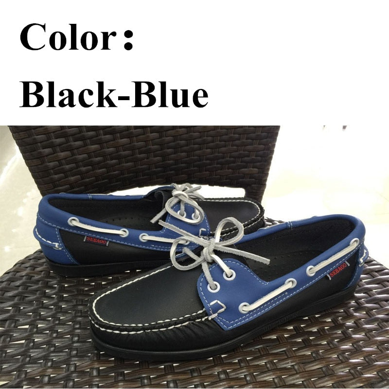 Men Genuine Leather Driving Shoes Docksides Classic Boat Shoe