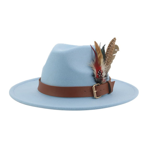 Hat Fedoras Winter Women Hats Men Felt Hat Feather Luxury Fashion Casual