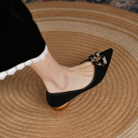 Leopard Print Sexy Pointed Pin Buckle Flat Flat Heel Comfortable Loafers