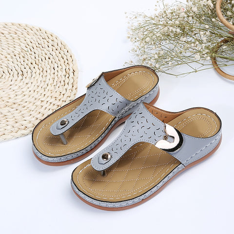 Wedge Sandals Open Toe Sandals Vintage Anti-slip Leather