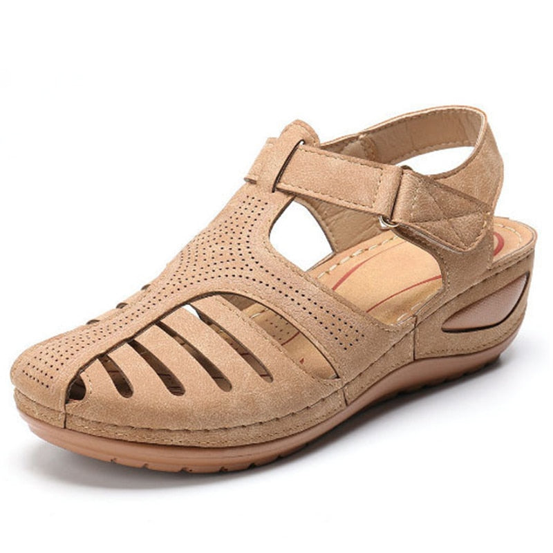 Vintage Wedge Sandals for Women Casual Fashion Velcro Comfy Platform