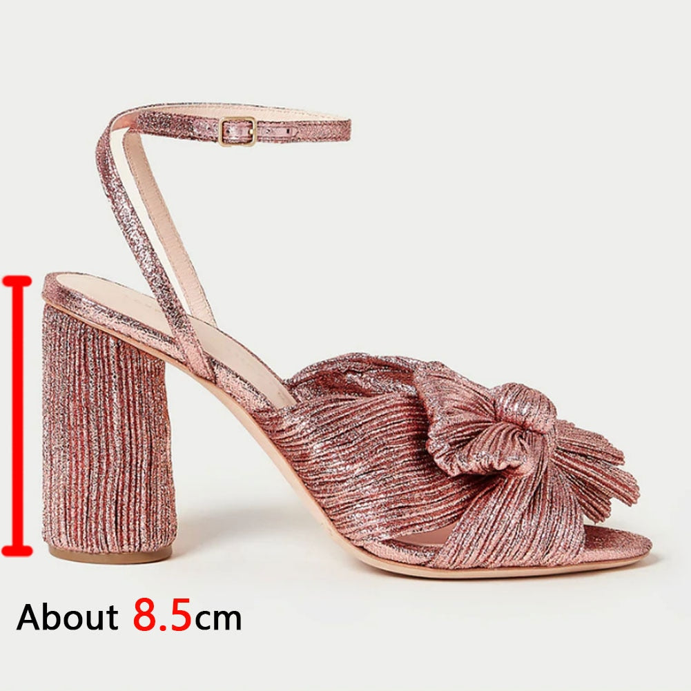 Woman Sandals Super High Heel With Butterfly-knot Sweet Lady Office