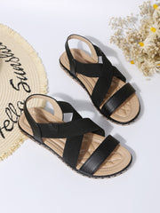 Sandals Summer Shoes Women New Ladies Sewing cross Out Wedges